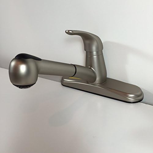 NEW RV REPLACEMENT KITCHEN FAUCET SATIN NICKEL WITH PULL OUT NECK FOR RVS MOTORHOMES CAMPER TRAILERS