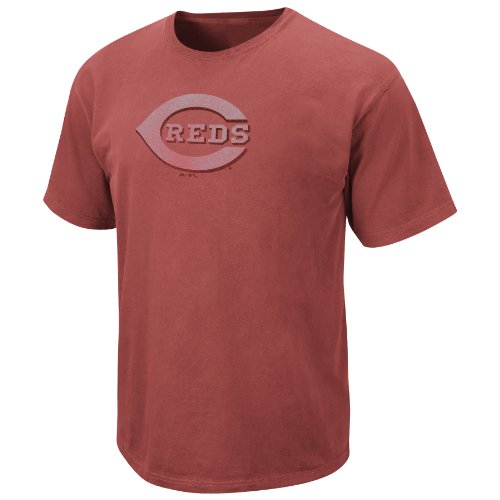 MLB Cincinnati Reds Adult Short Sleeve Pigment Dye Tee (Pigment Brick, Large)