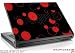 Large Laptop Skin Lots of Dots Red on Black