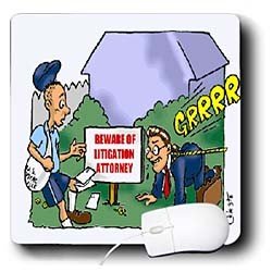 Londons Times Funny Society Cartoons - Beware Of Litigation Attorney - Mouse Pads