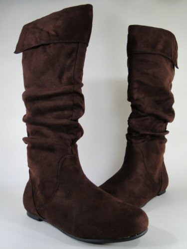 New Brown Fold Flat Boots #L10