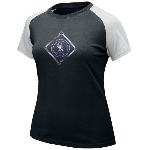 Buy Nike Colorado Rockies Ladies Black Diamond Raglan T-shirt by Nike