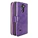 G4 Case, LG G4 Case, Cellularvilla LG G4 Wallet Bag Case, Premium Pu Leather Flip [7 Card Slots] Pocket Case, [Zipper Wallet] with Hard Soft [Magnetic Detachable] Back Cover for LG G4 (Purple)