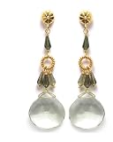 Green Amethyst and Tourmaline Drop Earrings