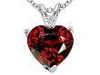 2.02 cttw Genuine Garnet and Diamond Heart Pendant in 14k White Gold