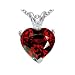 2.02 cttw Genuine Garnet and Diamond Heart Pendant in 14k White Gold