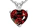 2.02 cttw Genuine Garnet and Diamond Heart Pendant title=