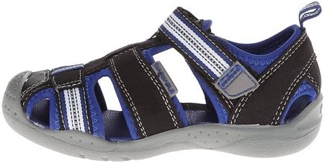 Pediped Flex Boy's Sahara Adventure Washable Sandal, Black/Blue, 32