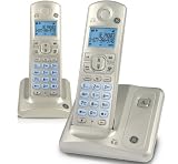 GE DECT 6.0 Caller ID Dual Handset Cordless Speakerphone, Pearl White (28512AE2)