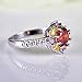 Psiroy 925 Sterling Silver 6mm Garnet Filled Ring Flower Shaped Band