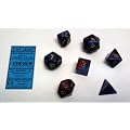 Polyhedral 7-Die Gemini Dice Set - Blue & Magenta with Gold (d4, d6, d8, d10, d12, d20 & d00)