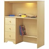 Popular Collection Twin Loft Bed Desk in Natural Maple Finish By South Shor ....
