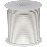 Remington Industries 22UL1007STRWHI UL1007 22 AWG Gauge Stranded Hook-Up Wire, 300V, 0.0253" Diameter, 100', 2.25" Length, White