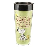 Vandor 85251 Peanuts Plastic Travel Mug, Snoopy, Green, 16-Ounce