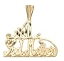 14k Yellow Gold Satin Diamond-cut "#1 Godmother" Charm