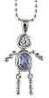 Sterling Silver Birthstone Baby Brat Boy Pendant for " March"