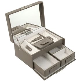 Mink colored leather small jewelry case by Wolf Designs