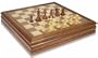 New Exclusive in Golden Rosewood with Chess & Backgammon Case - 3" King