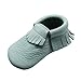 Mejale Baby Soft Soled Leather Moccasin Tassel Slip on Infant Toddler Shoes Pre-Walker(Sky Blue,3-6 Months)