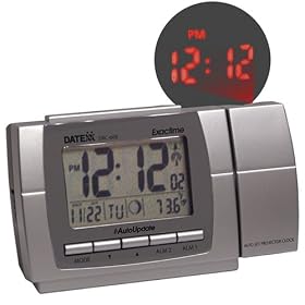 LCD Projection Alarm Clock, Red Projection Light with Radio Control, Ac Adaptor