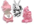 ELEPHANT Crystal Necklace in Pink Elephant Gift Box