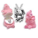 ELEPHANT Crystal Necklace in Pink Elephant Gift Box