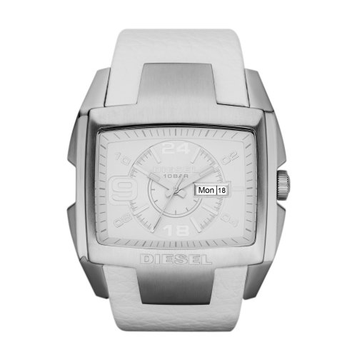 Diesel - DZ4247 - Montre Homme - Quartz Analogique - Cadran Argent - Bracelet Cuir Blanc