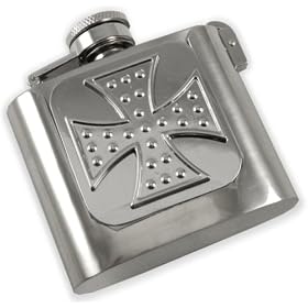 2 in 1 Belt Buckle With Removable Flask (Iron Cross)