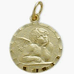 41JNTsHFagL 10K Yellow Gold Guardian Angel Round Diamond Cut