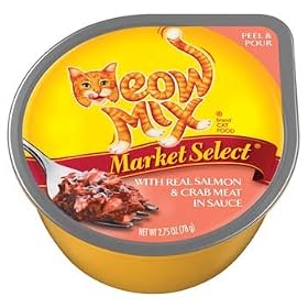 Meow Mix Market Select with Real Salmon & Crab Meat Cat Food 2.75 oz by Meow Mix