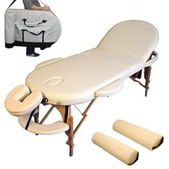 Massageliege oval + Set3 beige inkl. 2 Lagerungsrollen + Tasche