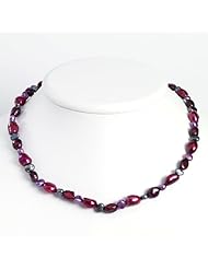 Sterling Silver Purple & Grey Freshwater Cultured Pearl Necklace