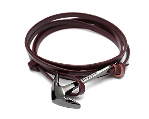 Virginstone gun gray anchor 2.0 bracelets on genuine colorful cow…