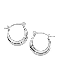 14K White Gold Childrens Hoop Earrings