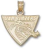 UAB Blazers Solid 10K Gold Dragon Head Pendant