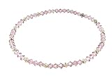 Anklet - A66 - Stretch 4mm Swarovski (tm) Crystal and Heishi Beads ~ Light Amethyst