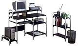 Altra Furniture 15096 Computer Desk w/ Bookcase (Black with Silver)
