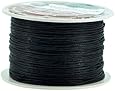 Mandala Crafts&reg; 1mm Waxed Cord, for Beading and Macrame Supplies, 100 Meters, 109 Yards Black