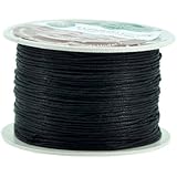 Mandala Crafts&reg; 1mm Waxed Cord, for Beading and Macrame Supplies, 100 Meters, 109 Yards Black