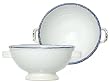 Stoneware Pottery Distressed Blue and White Medium Bowl 7.5"D, 3"H Set of 2