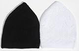 Set of Black & White One-size Turkish Muslim Islamic Kufi Hat Takke Peci Skull Cap