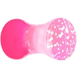 6 Gauge Pink Neon Glitter Saddle Plug