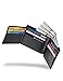 Kinzd Mens Extra Capacity Leather Trifold RFID Wallet Hybrid Bifold Flipout ID