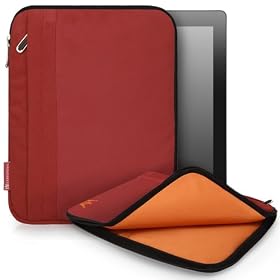 CaseCrown Faux Suede Zip Sleeve Case (Red) to Protect the Apple iPad Wifi / 3G Model 16GB, 32GB, 64GB