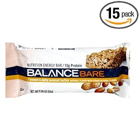 Balance Bar Bare Nutrition Energy Bar, Sweet & Salty Peanut Butter, 1.76 Ounces (Pack of 15)