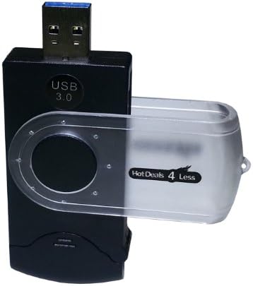 Hot Deals 4 Less All in one USB 3.0 Super Speed Card Reader for SD / SDHC / SDXC / Micro SD / Micro SDHC / Micro SDXC / CF I / CF II / CF Ultra II UDMA / M2 / MS Memory Stick Pro / Memory Stick Duo . High Speed Reader with life time warranty. Swivel Color (Black)