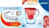 Brita - 103734 - Lot 1 an - Carafe - Marella Rouge soit : 12 Cartouches Maxtra achetées + 1 Carafe Marella Rouge OFFERTE