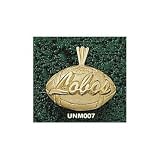 New Mexico Lobos Solid 10K Gold ''LOBOS'' Football Pendant