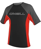O'Neill Basic Skins Rash Tee, Black Red - Medium
