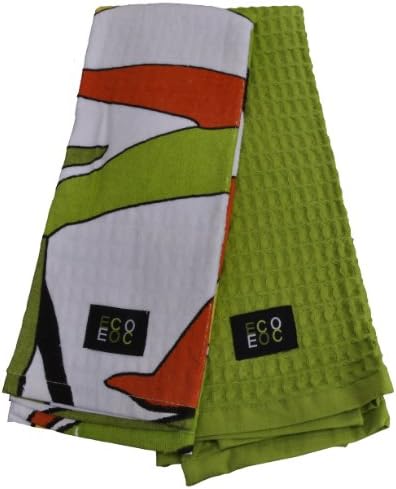 Cotton Kitchen Towel Set - Bamboo Print, Green (2-Pack)